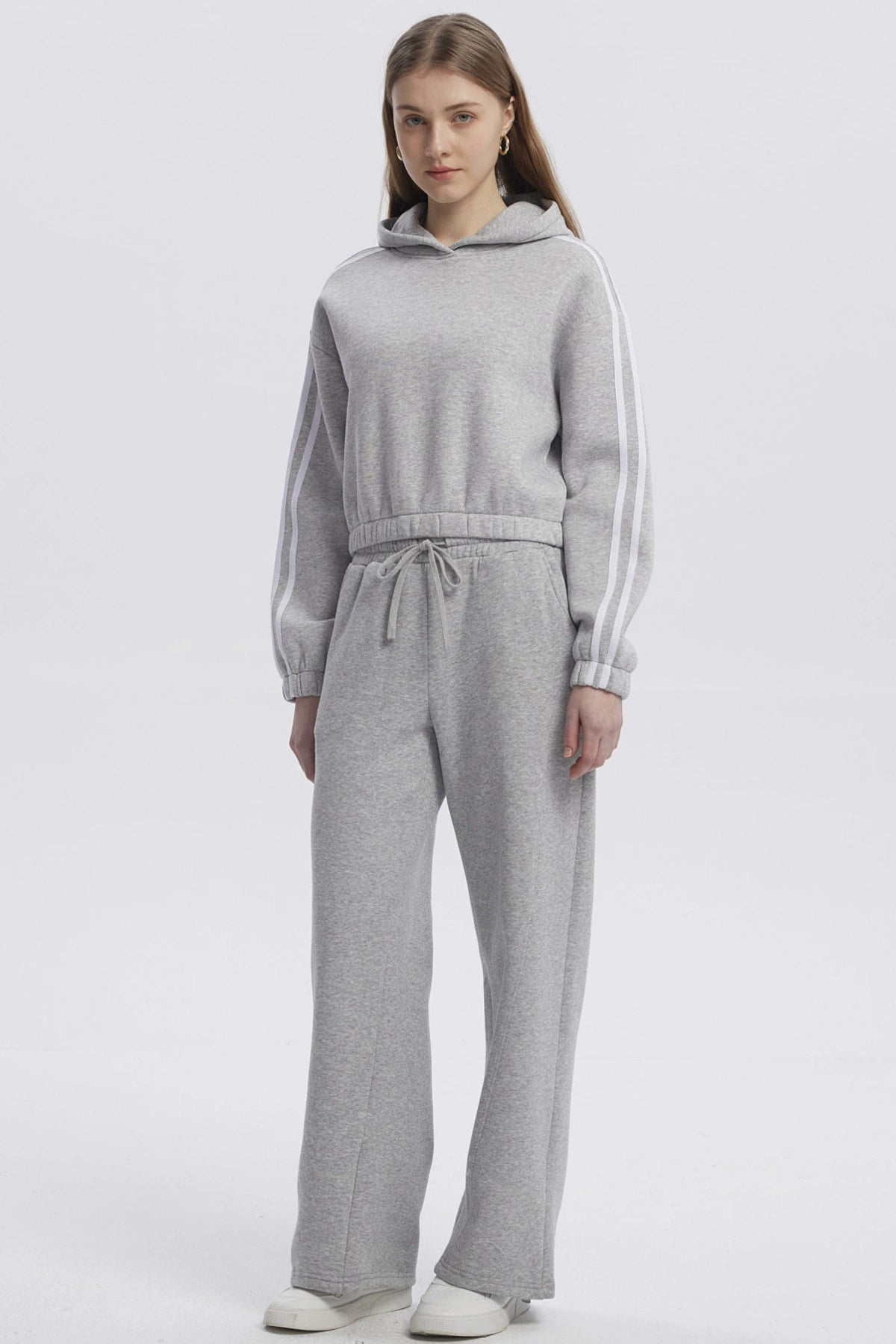 Pantalón Buzo Mujer Jogger Gris Melange