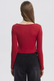 Polera Mujer Basic Rojo