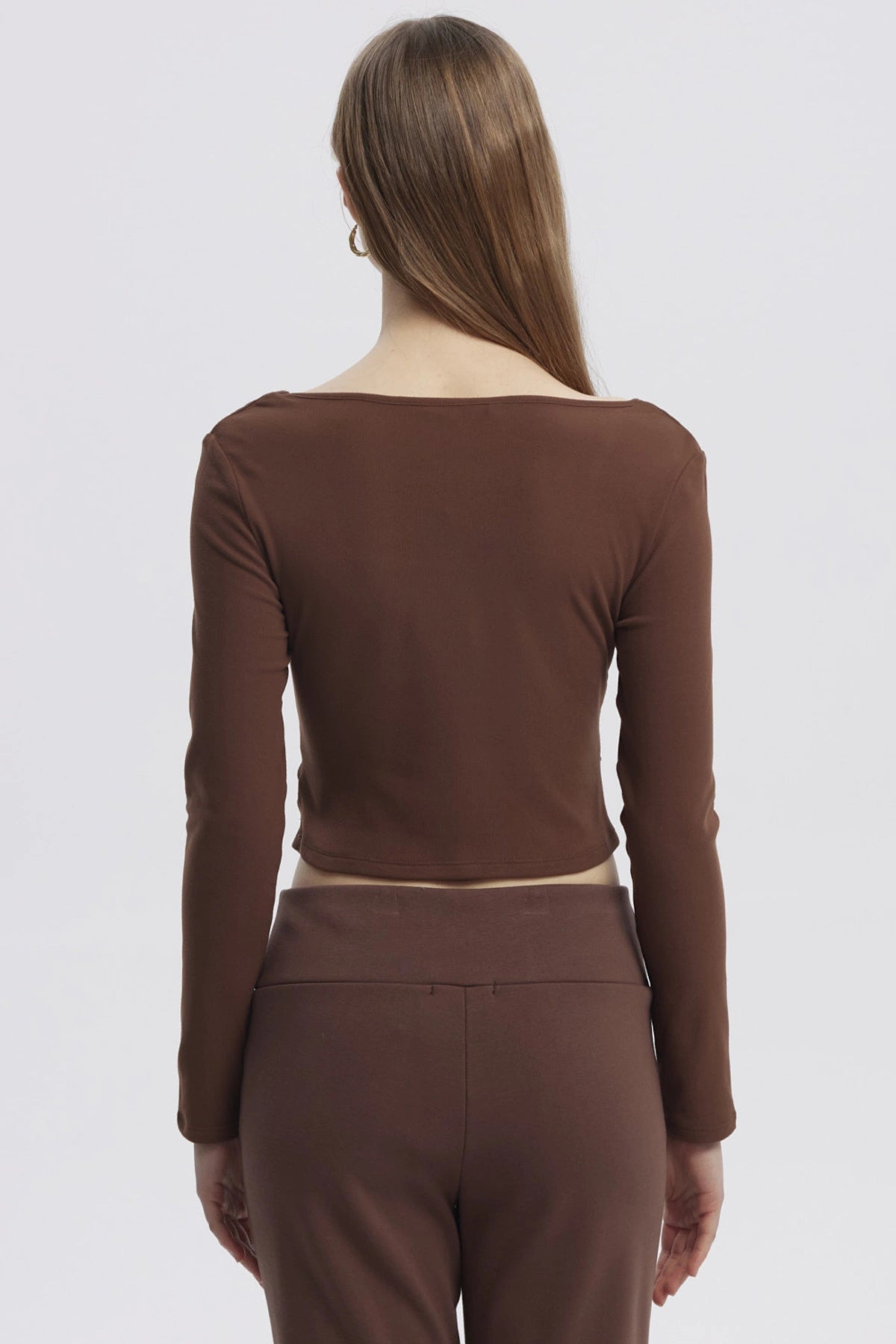 Polera Mujer Basic Café Oscuro