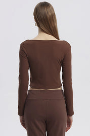 Polera Mujer Basic Café Oscuro