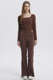 Polera Mujer Basic Café Oscuro