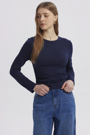 Polera Mujer Basic Azul Oscuro
