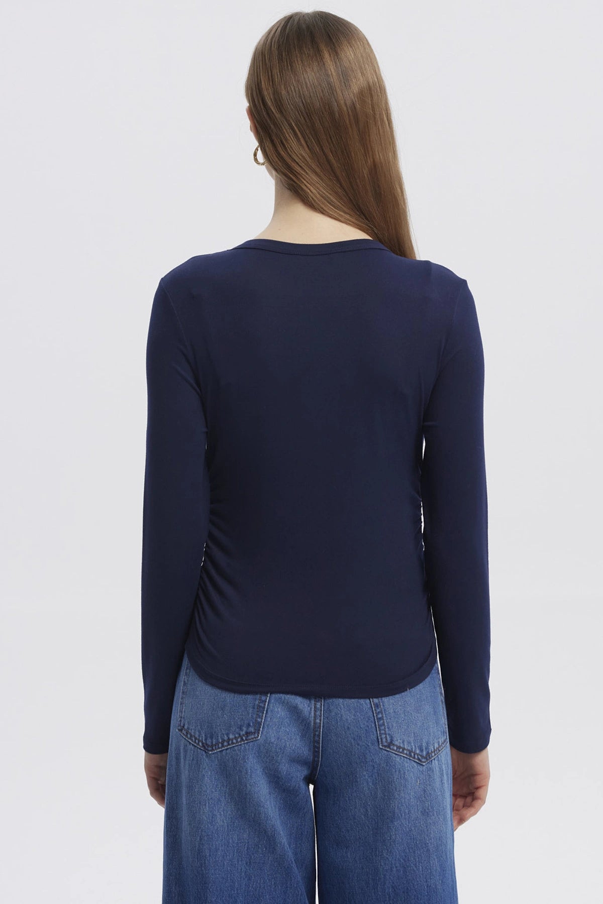 Polera Mujer Basic Azul Oscuro
