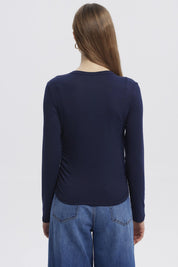Polera Mujer Basic Azul Oscuro