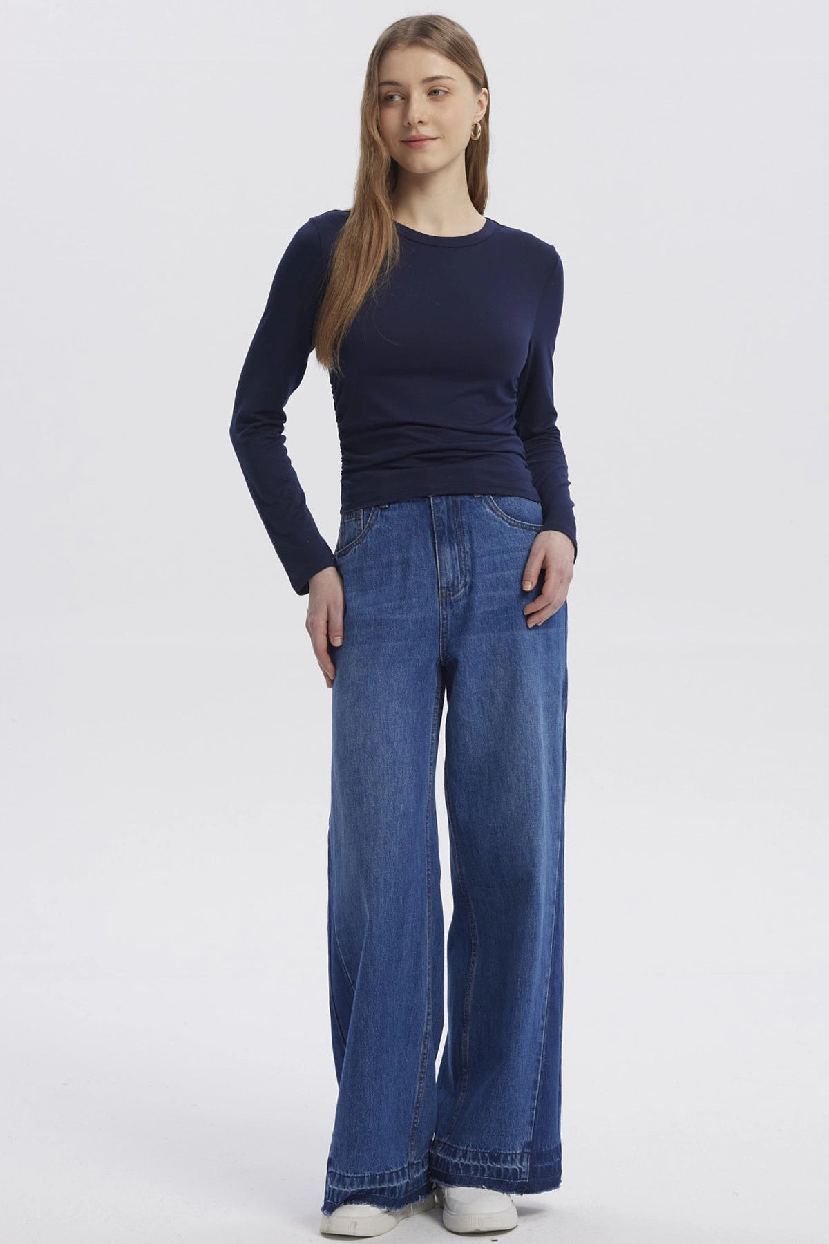 Polera Mujer Basic Azul Oscuro
