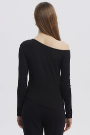 Polera Mujer Asimétrica Negro