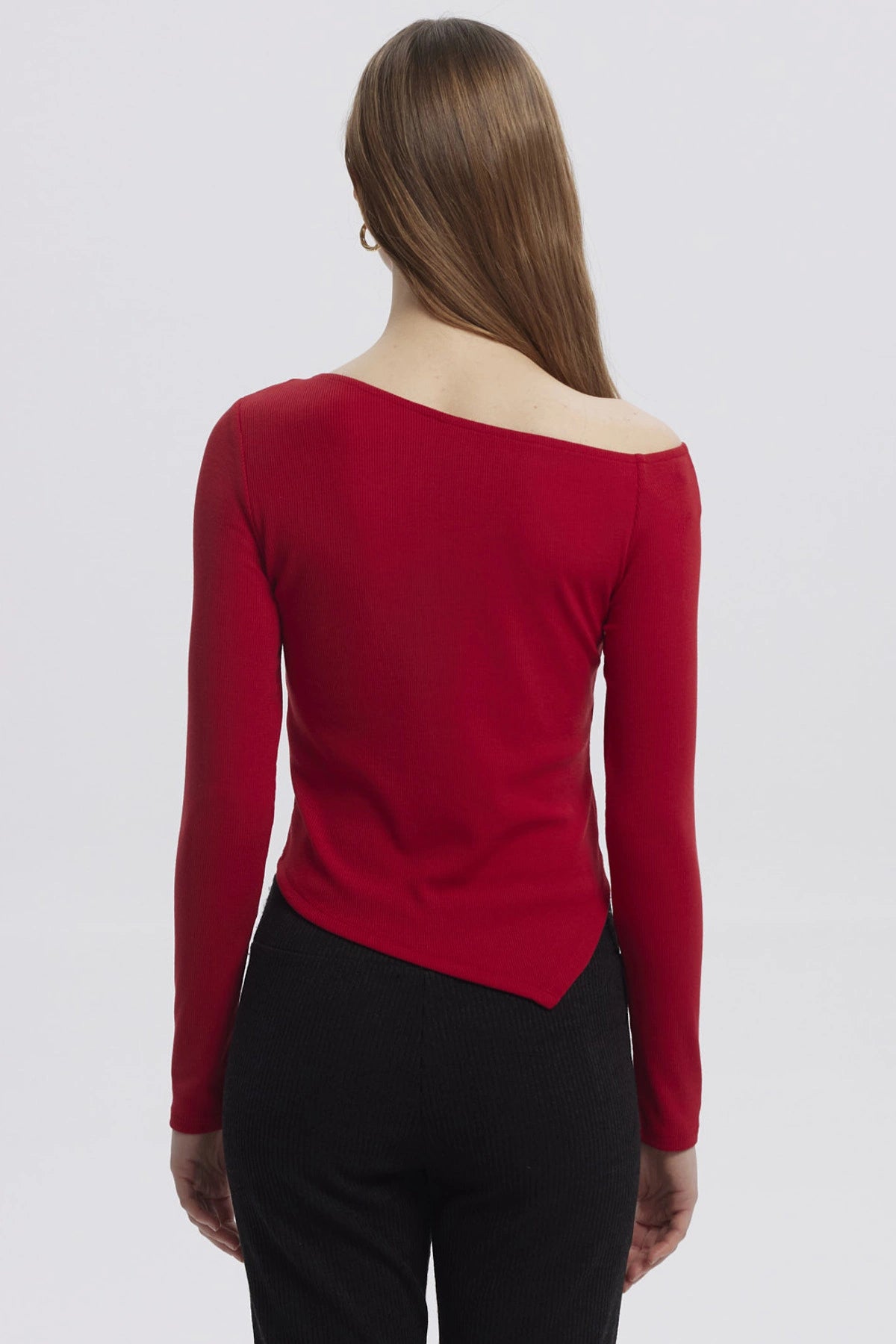 Polera Mujer Asimétrica Rojo