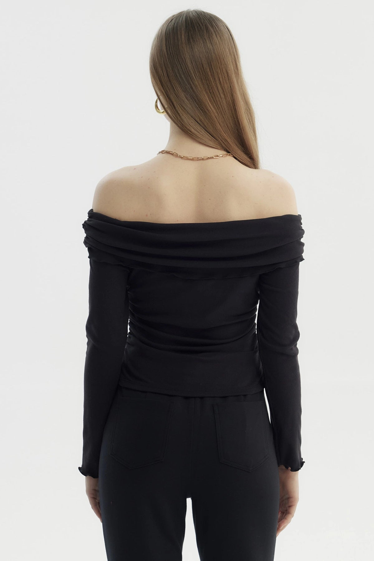 Polera Mujer Asimétrica Hombro Negro