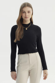 Polera Mujer Basic Ajustado Negro