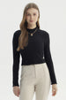Polera Mujer Basic Ajustado Negro