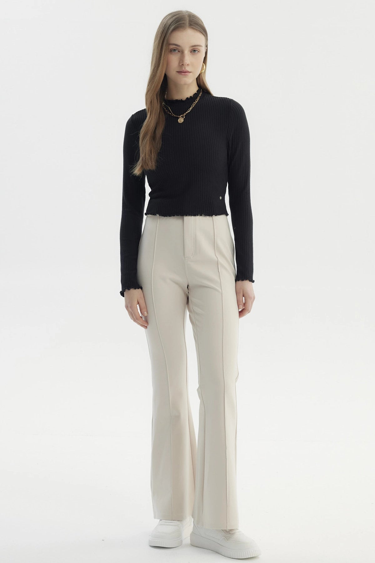 Polera Mujer Basic Ajustado Negro