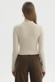 Polera Mujer Basic Ajustado Beige