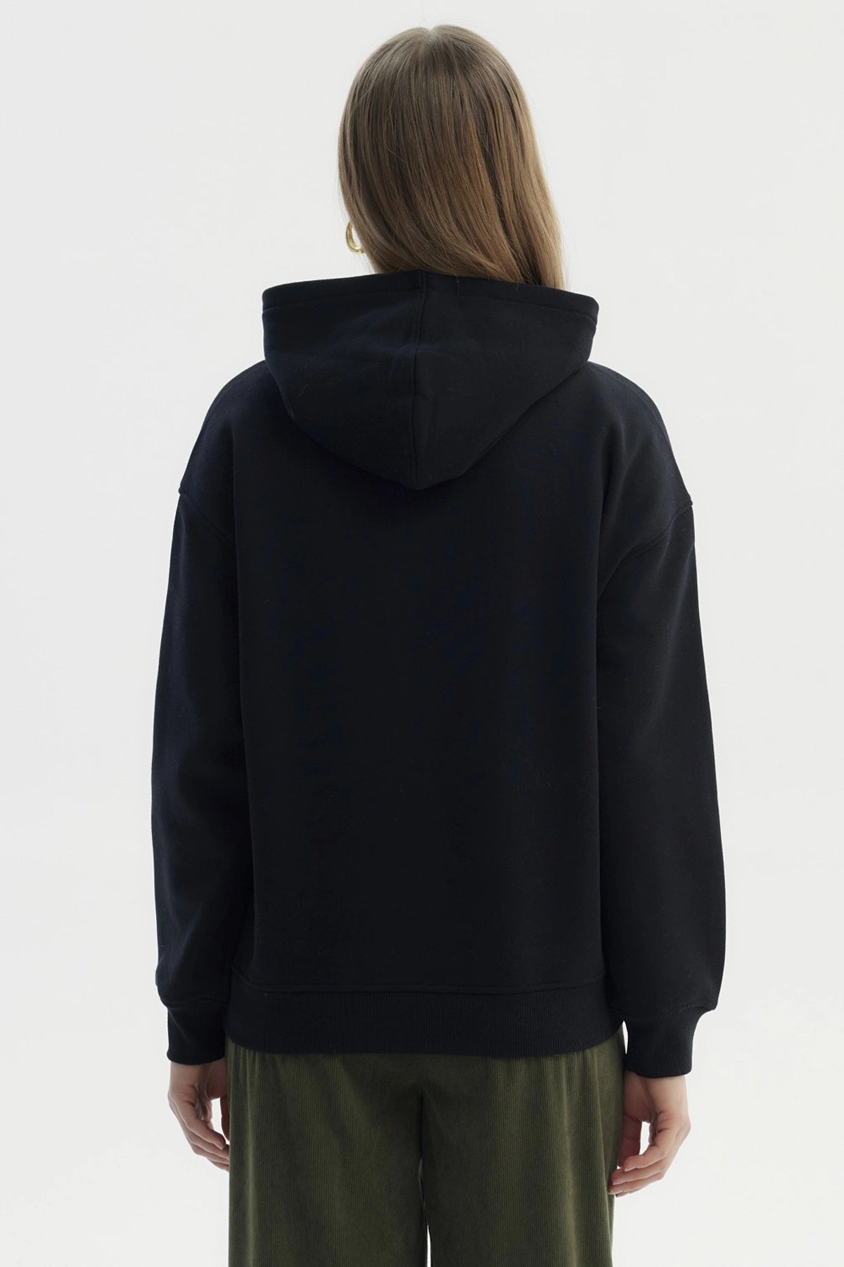 Polerón Mujer Canguro Print Negro