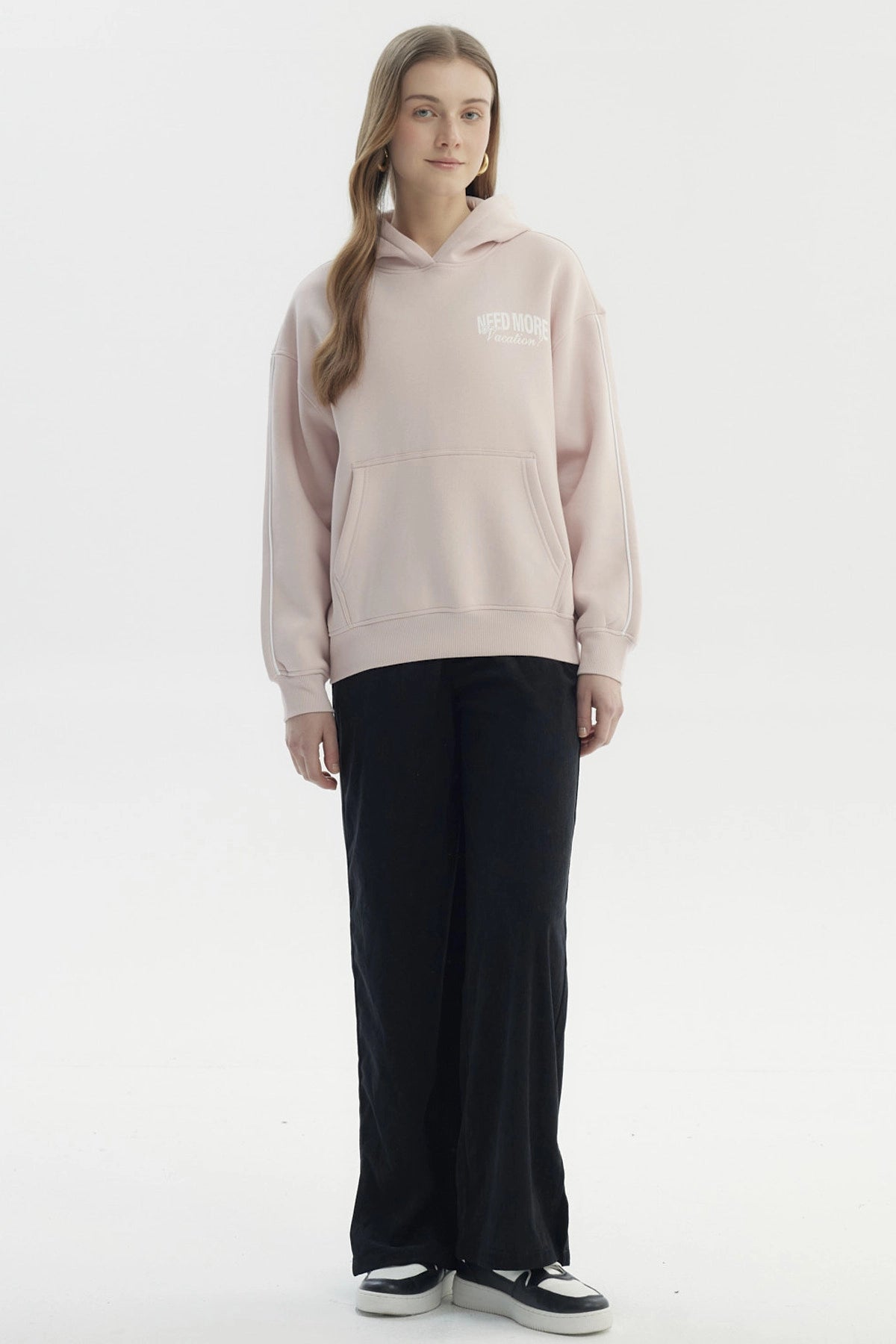 Polerón Mujer Canguro Print Rosado