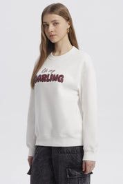 Polerón Mujer Canguro Print Crudo