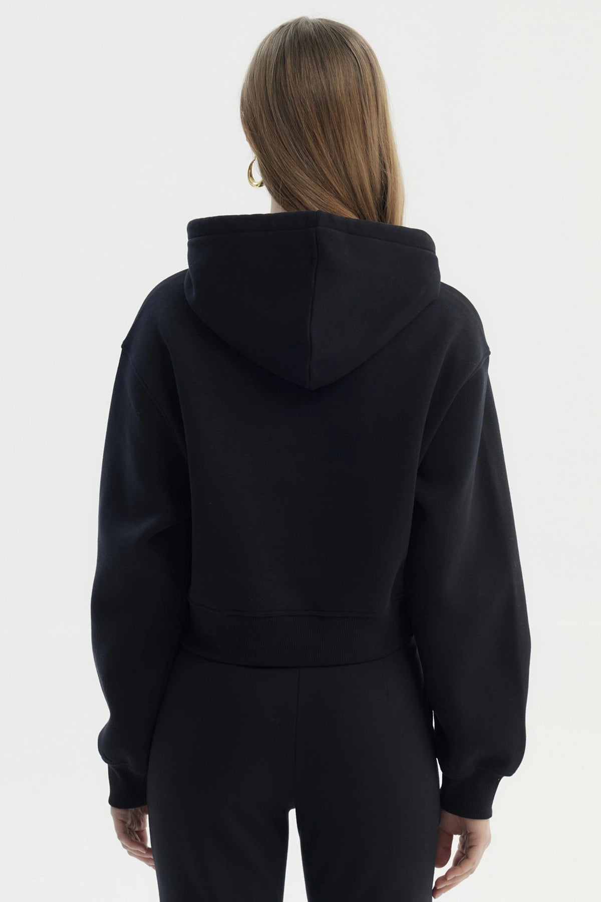 Polerón Mujer Canguro Print Negro