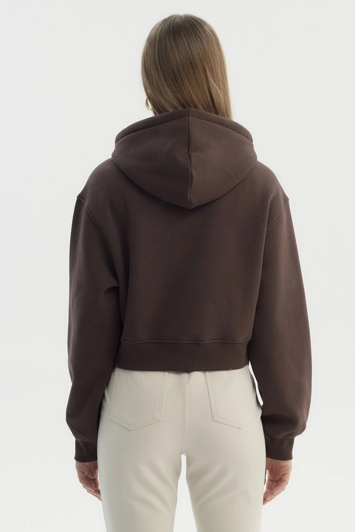 Polerón Mujer Canguro Print Chocolate