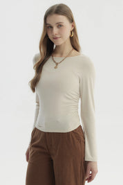 Polera Mujer Slim Beige Claro