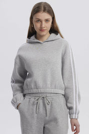 Polerón Mujer Liso Gris Melange