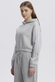 Polerón Mujer Liso Gris Melange