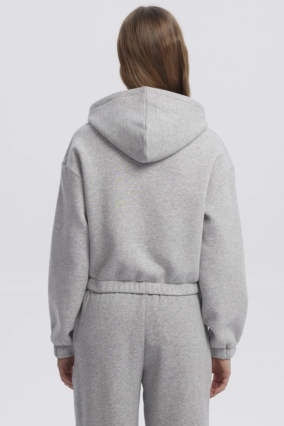 Polerón Mujer Liso Gris Melange