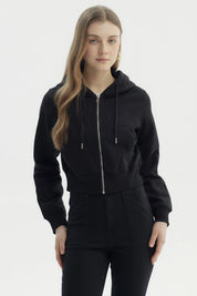 Polerón Mujer Full Zipper Negro