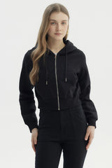 Polerón Mujer Full Zipper Negro