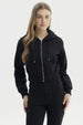 Polerón Mujer Full Zipper Negro