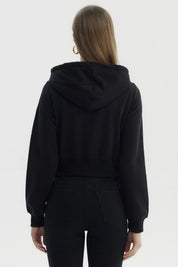 Polerón Mujer Full Zipper Negro