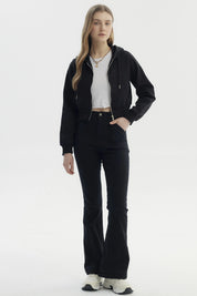 Polerón Mujer Full Zipper Negro