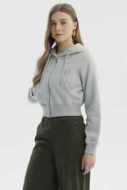 Polerón Mujer Full Zipper Gris Melange
