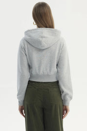 Polerón Mujer Full Zipper Gris Melange