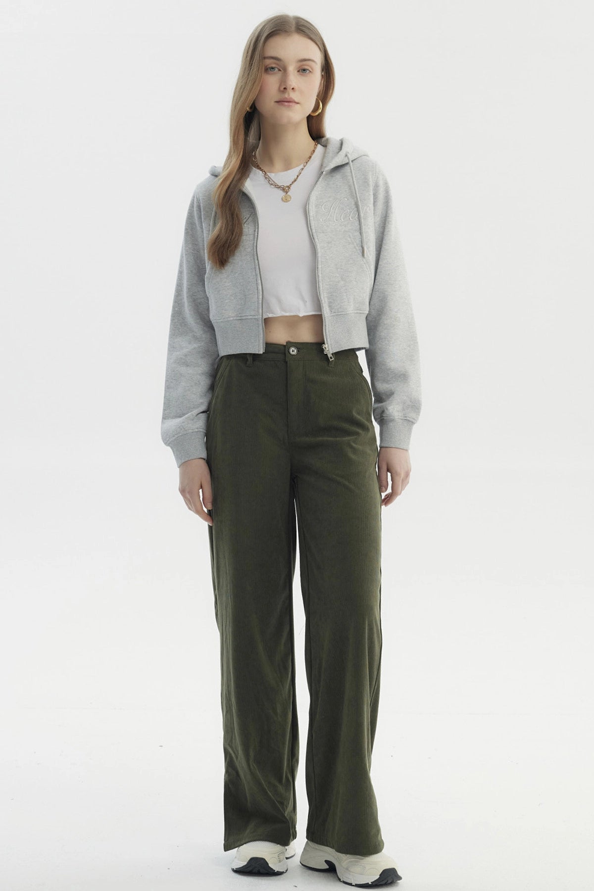 Polerón Mujer Full Zipper Gris Melange