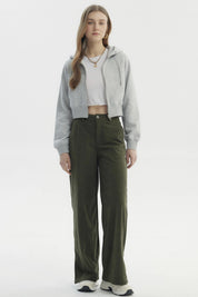 Polerón Mujer Full Zipper Gris Melange