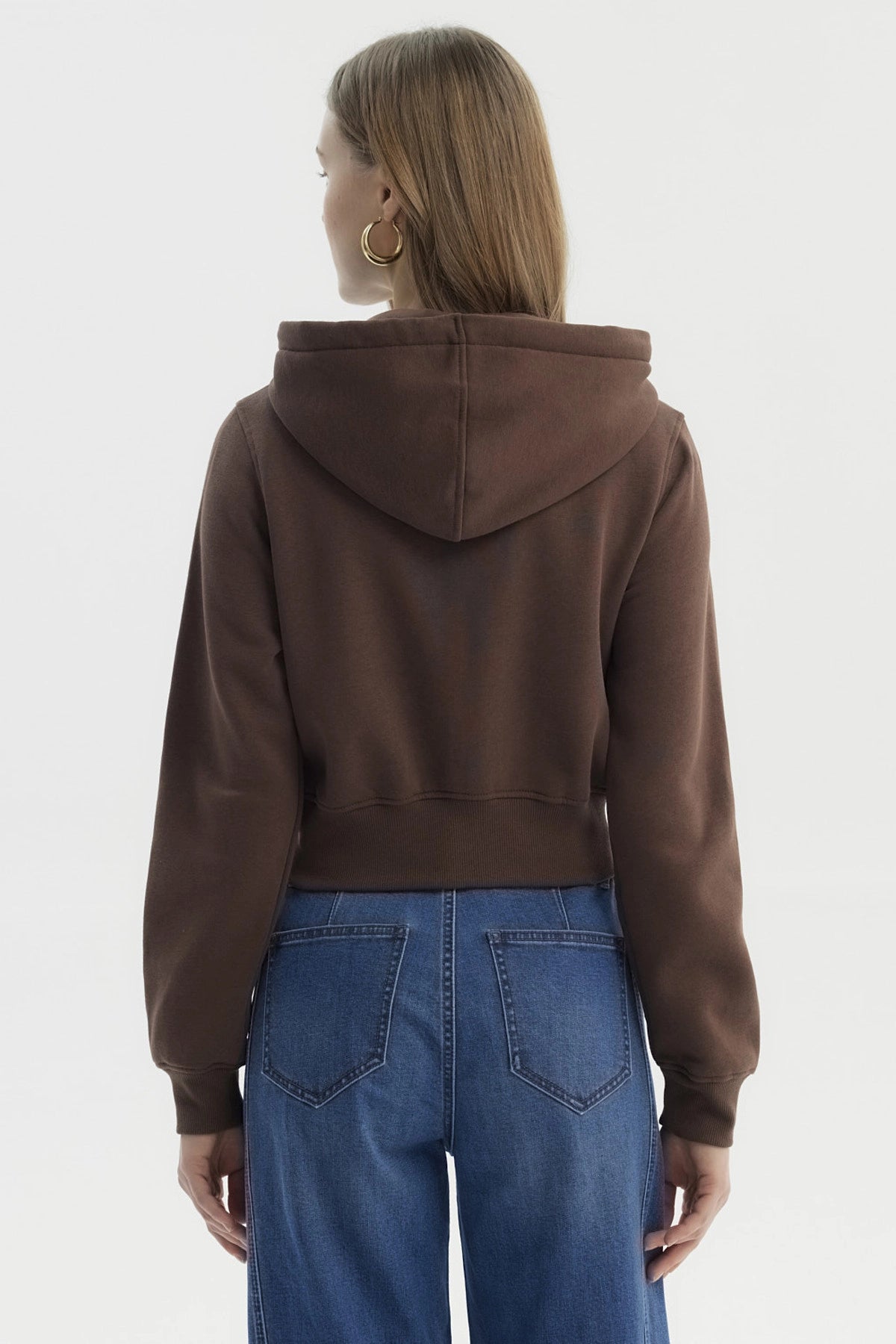 Polerón Mujer Full Zipper Café Oscuro