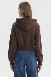 Polerón Mujer Full Zipper Café Oscuro