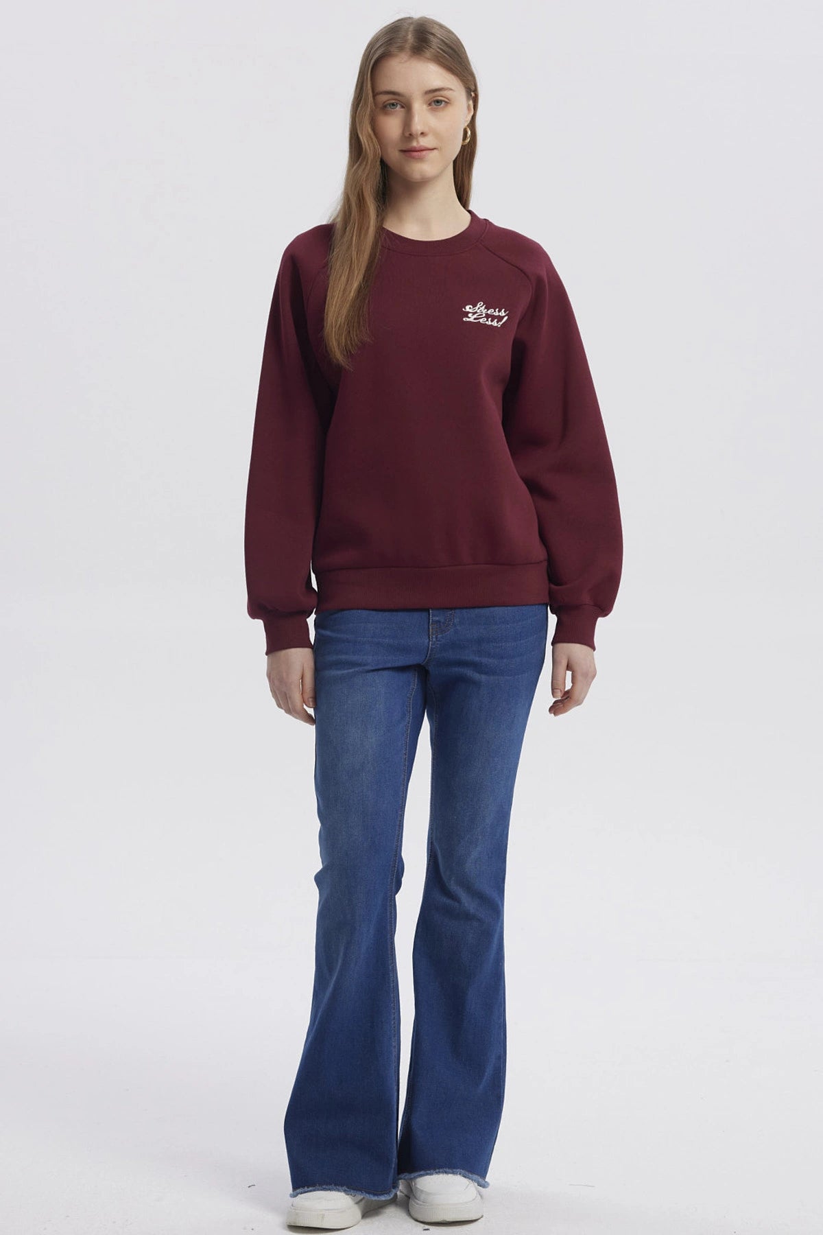 Polerón Mujer Oversize Print Rojo