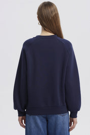 Polerón Mujer Oversize Print Azul Oscuro