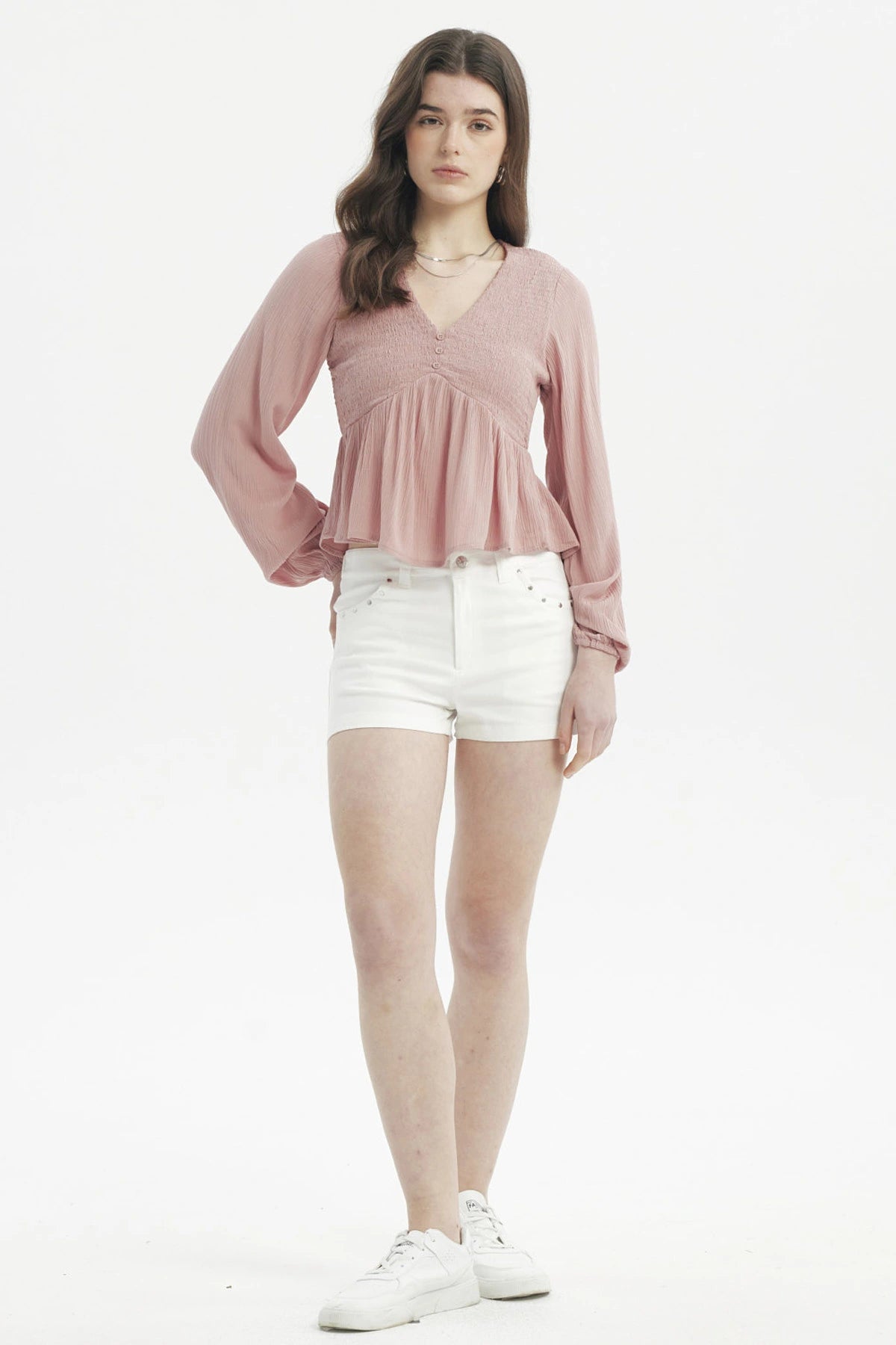 Short Mujer Aplicación Rivets Bolsillo Crudo