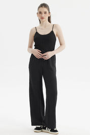 Peto de mujer negro de encaje con tirantes finos sin estampa visible diseño elegante y delicado