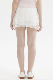 Falda Mujer Encaje Crudo