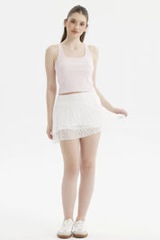 Falda Mujer Encaje Crudo