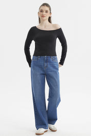 Polera Mujer Asimétrico Negro