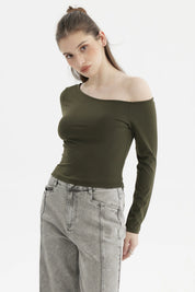 Polera Mujer Asimétrico Verde