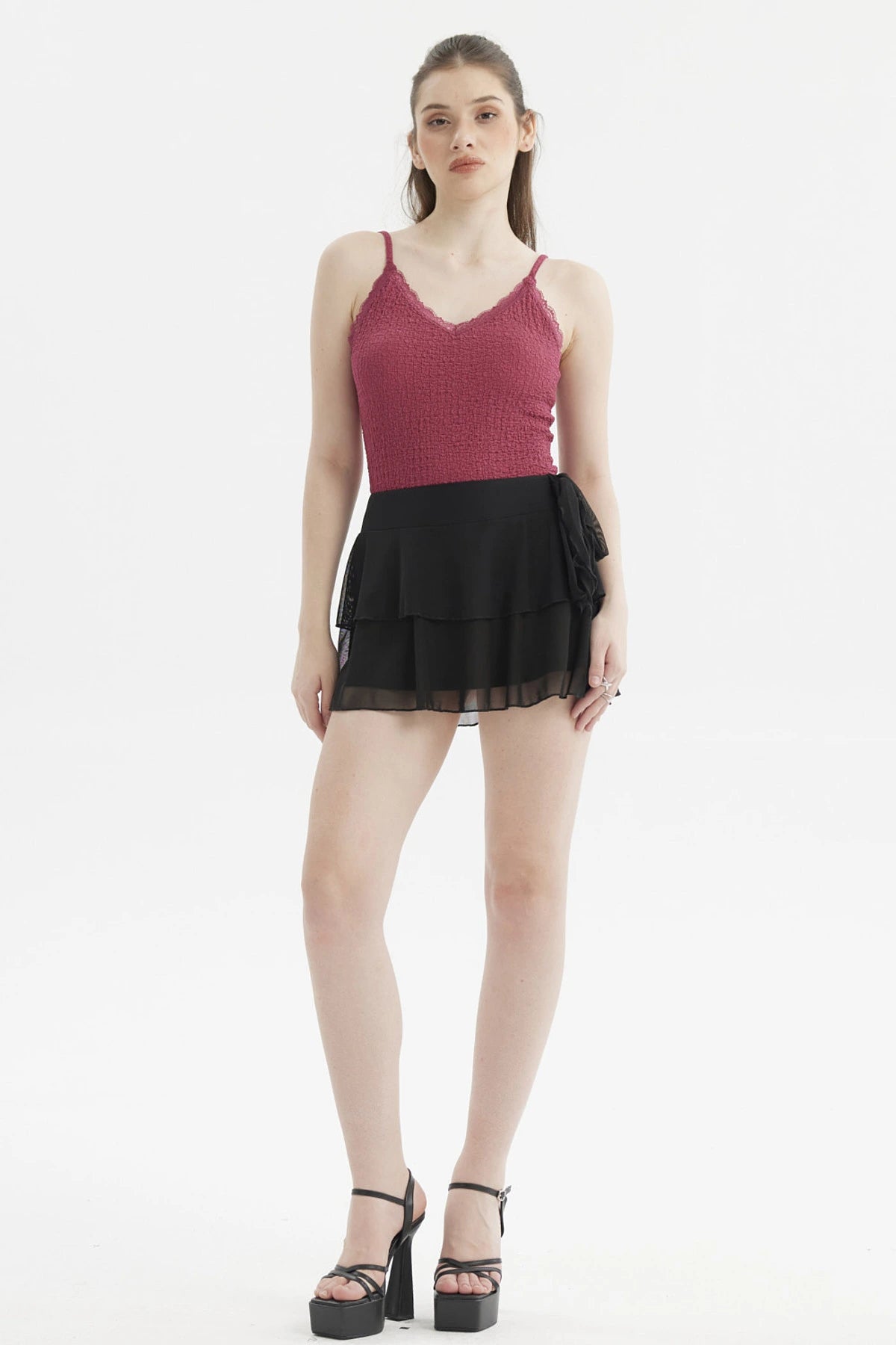 Short Mujer Vuelos Con Lazo Negro