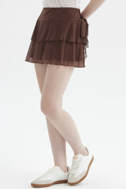 Short Mujer Vuelos Con Lazo Café Oscuro