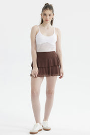 Short Mujer Vuelos Con Lazo Café Oscuro