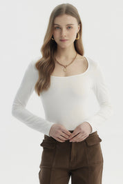 Polera Mujer Ajustado Crudo