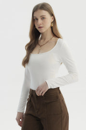 Polera Mujer Ajustado Crudo