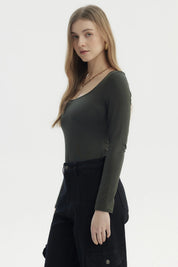 Polera Mujer Ajustado Verde